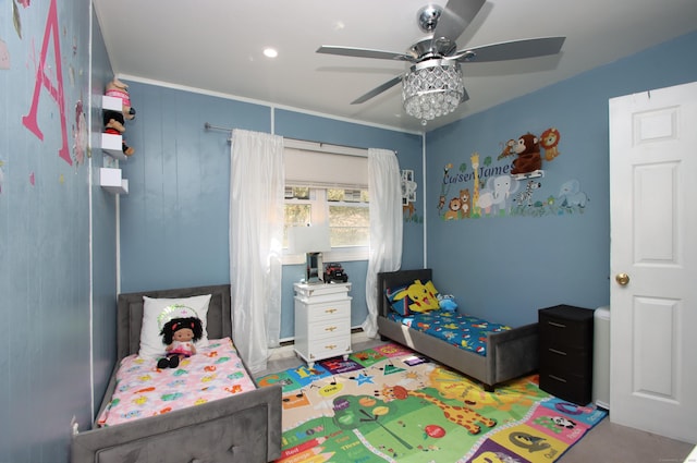 bedroom with ceiling fan