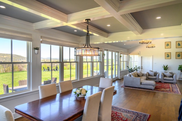 34 Knibloe Hill Rd, Sharon, CT 06069 - dining area featuring an inviting chandelier, crown molding, and a healthy amount of sunlight