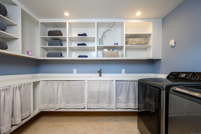 34 Knibloe Hill Rd, Sharon, CT 06069 - laundry area with separate washer and dryer, a sink, and laundry area