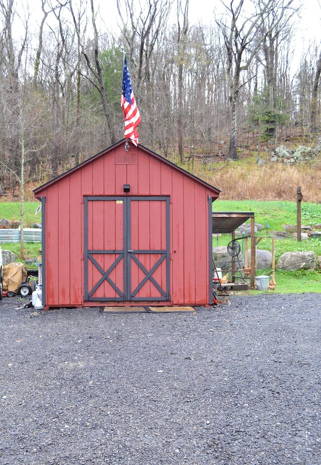 view of shed