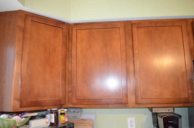 room details with brown cabinetry