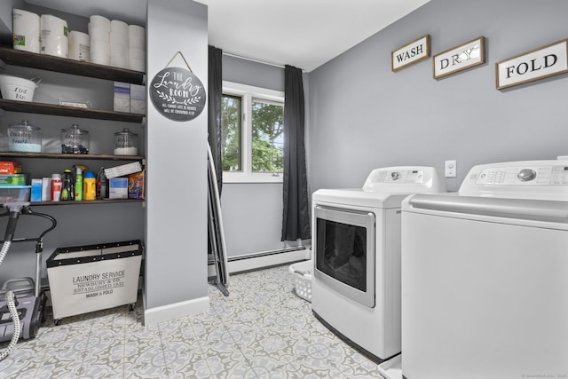 117 Mansfield Grove Rd, East Haven, CT 06512 - laundry room with independent washer and dryer and a baseboard heating unit