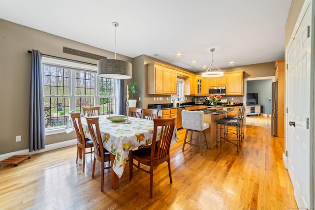 24 Scott Rd, Oxford, CT 06478 - dining space featuring light wood-style flooring, baseboards, and recessed lighting