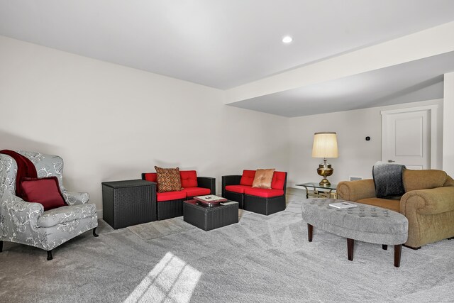 view of carpeted living area