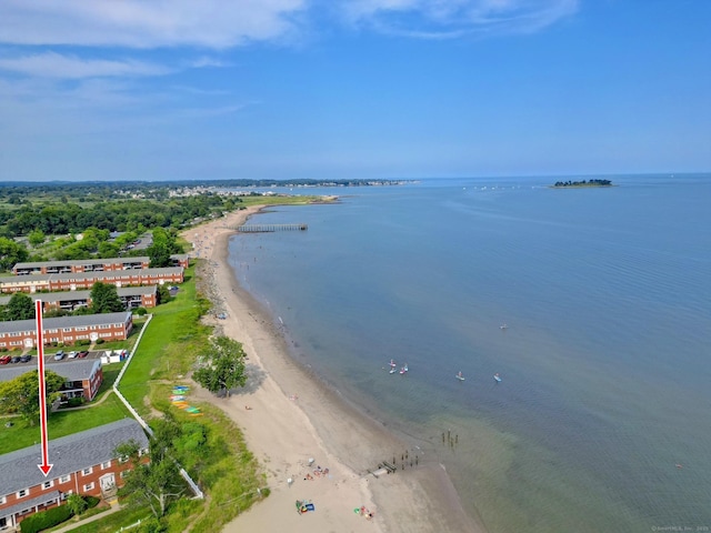 53 E Broadway Unit D, Milford, CT 06460 - drone / aerial view with a view of the beach and a water view