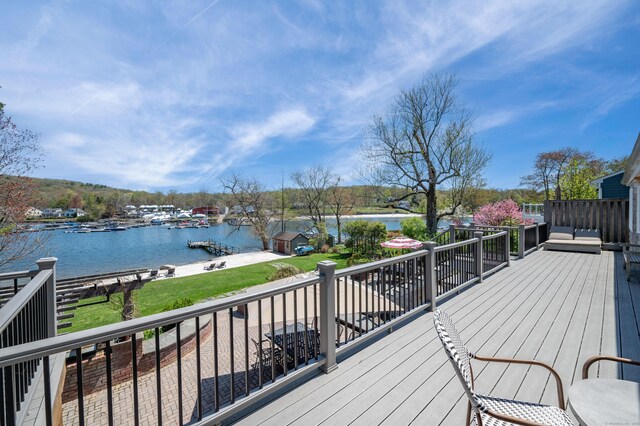 70 N Lake Shore Dr, Brookfield, CT 06804 - wooden deck with a water view
