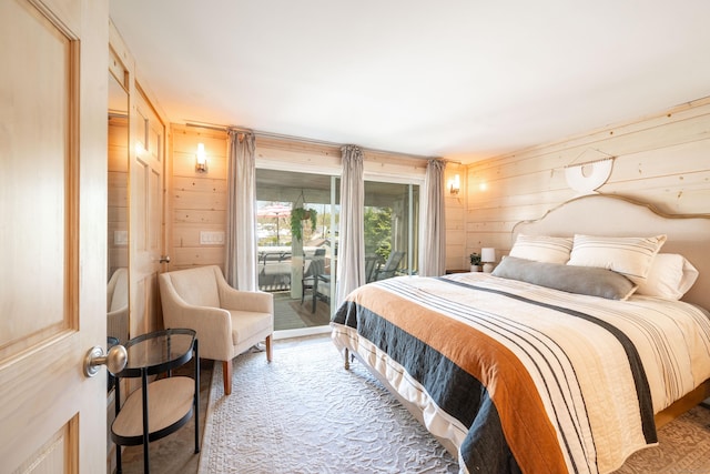 70 N Lake Shore Dr, Brookfield, CT 06804 - bedroom featuring wooden walls and access to exterior
