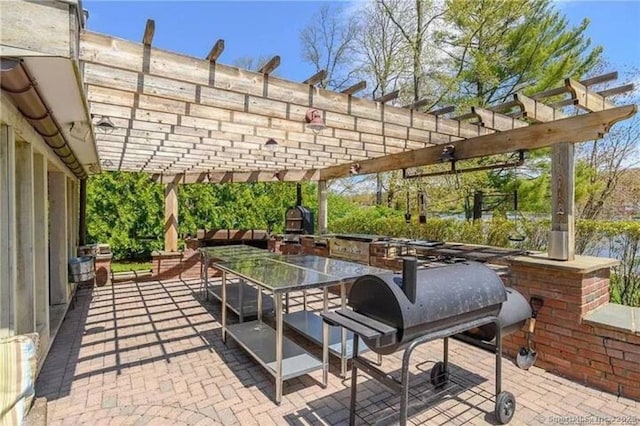 70 N Lake Shore Dr, Brookfield, CT 06804 - view of patio / terrace featuring a pergola and outdoor dining space