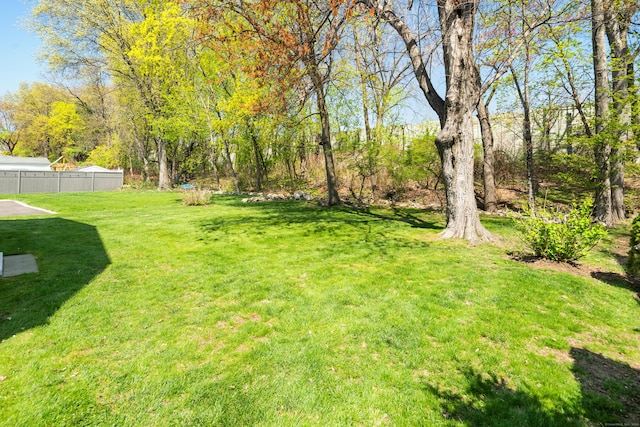 view of yard featuring fence