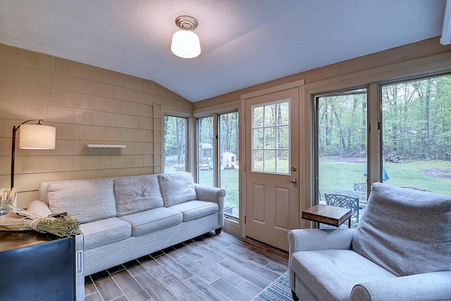 267 Foote Rd, Glastonbury, CT 06073 - living room featuring lofted ceiling and wood finished floors