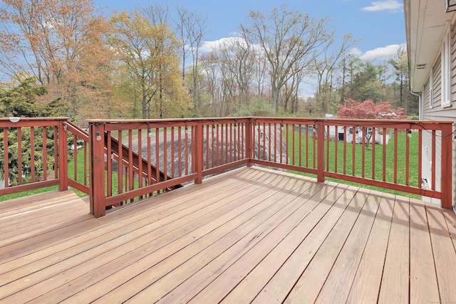 deck with a yard