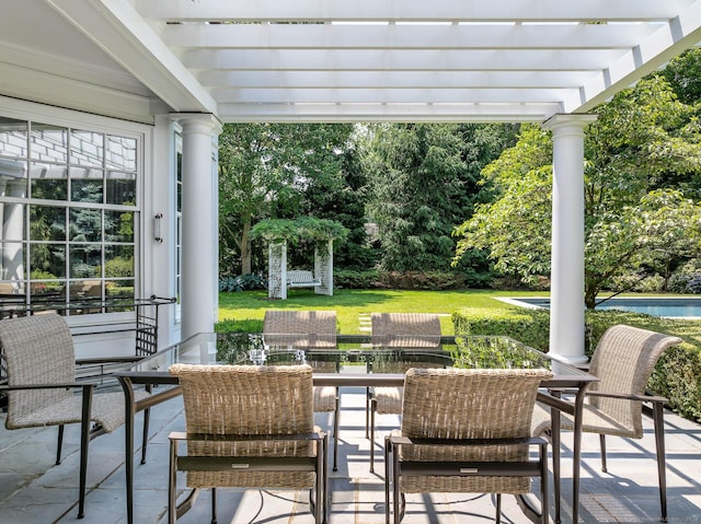 35 Club Rd, Greenwich, CT 06878 - view of patio / terrace featuring a pergola and outdoor lounge area