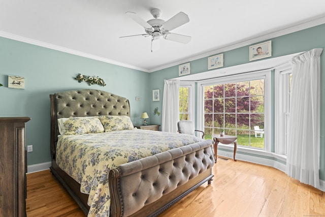 74 High St, Portland, CT 06480 - bedroom with crown molding, baseboards, ceiling fan, and wood finished floors