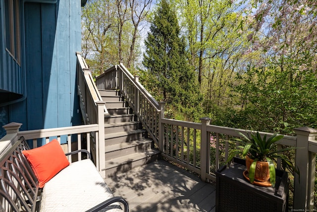 wooden deck with stairs