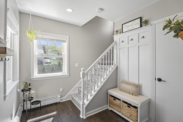 131 Vesper St, Fairfield, CT 06825 - stairway featuring recessed lighting, baseboards, and wood finished floors