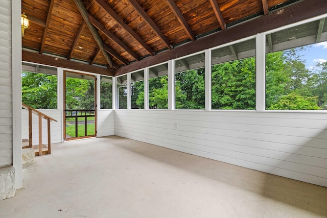 240 Barbara Rd, Middletown, CT 06457 - unfurnished sunroom with vaulted ceiling