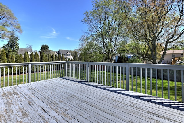 deck with a lawn