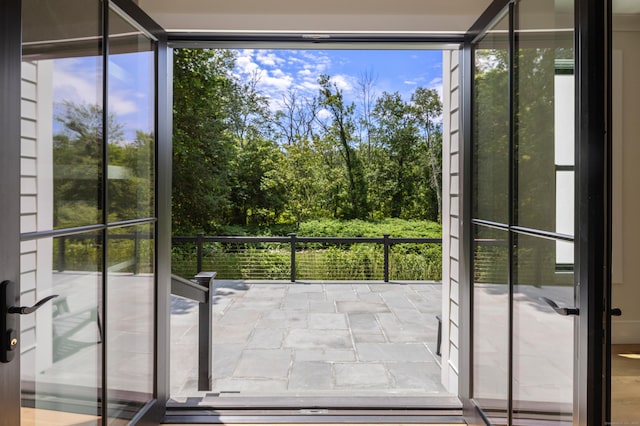 317 Park St, New Canaan, CT 06840 - doorway featuring stone finish flooring and plenty of natural light