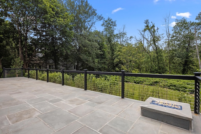 317 Park St, New Canaan, CT 06840 - view of patio with a fire pit