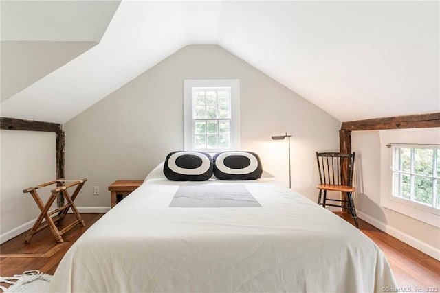 112 Easton Rd, Westport, CT 06880 - bedroom featuring wood finished floors and lofted ceiling