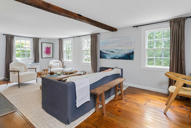 112 Easton Rd, Westport, CT 06880 - bedroom featuring hardwood / wood-style floors and beam ceiling