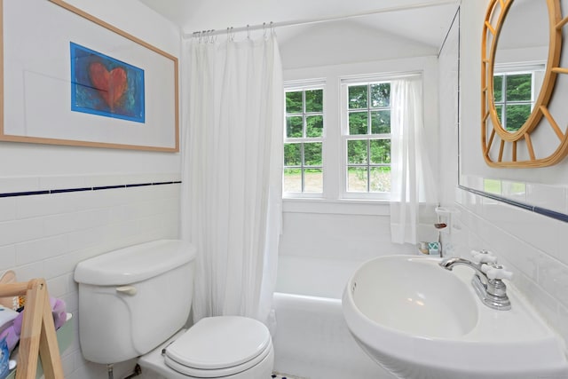 112 Easton Rd, Westport, CT 06880 - bathroom with tile walls and shower / bath combo
