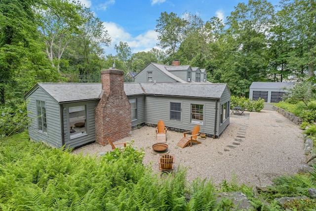 112 Easton Rd, Westport, CT 06880 - rear view of property with a chimney