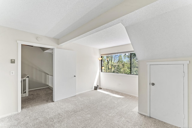 331 Heritage Vlg Unit E, Southbury, CT 06488 - additional living space with a textured ceiling, carpet flooring, and baseboards