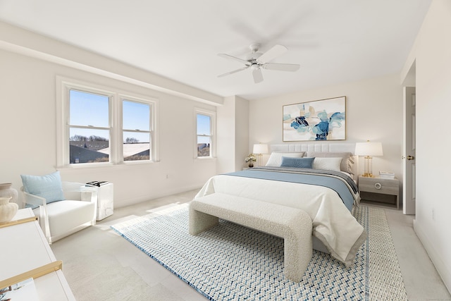 43 Harbor Dr Apt 312, Stamford, CT 06902 - bedroom with light colored carpet, a ceiling fan, and baseboards