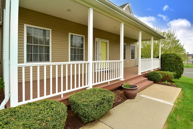 view of home's exterior featuring a porch