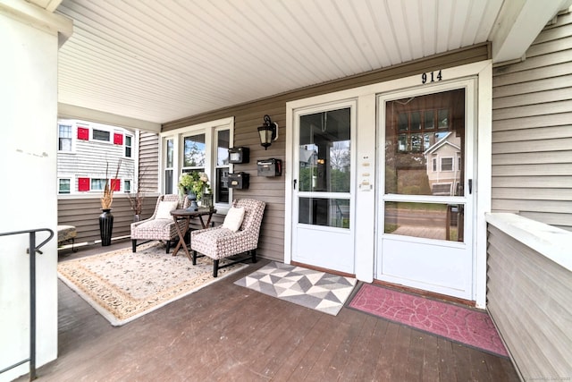 entrance to property with a porch