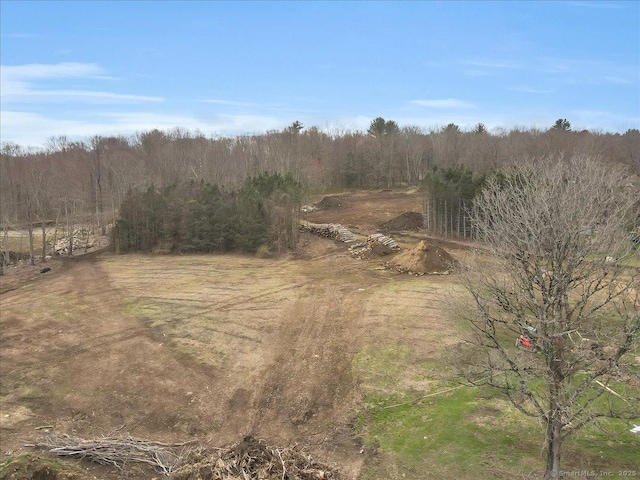 view of landscape featuring a wooded view