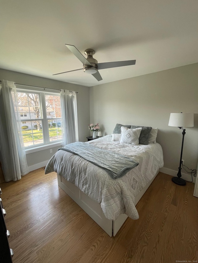 16 Catherine Dr, Wolcott, CT 06716 - bedroom featuring baseboards, a ceiling fan, and light wood-style flooring