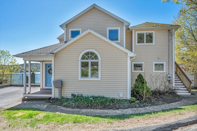355 W Lake St, Winchester, CT 06098 - traditional-style house with stairway and roof with shingles