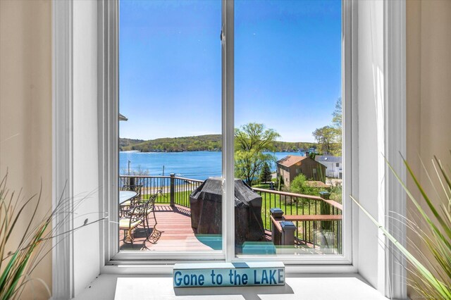 355 W Lake St, Winchester, CT 06098 - entryway with a water view and plenty of natural light