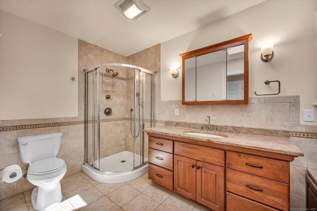 355 W Lake St, Winchester, CT 06098 - bathroom with tile walls, a shower stall, and vanity