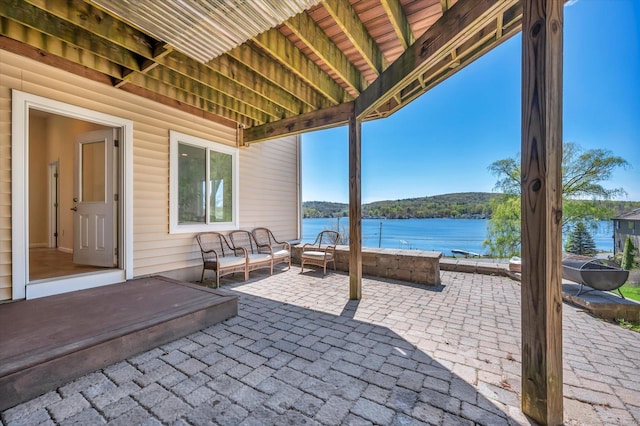 355 W Lake St, Winchester, CT 06098 - view of patio featuring a water view and an outdoor hangout area