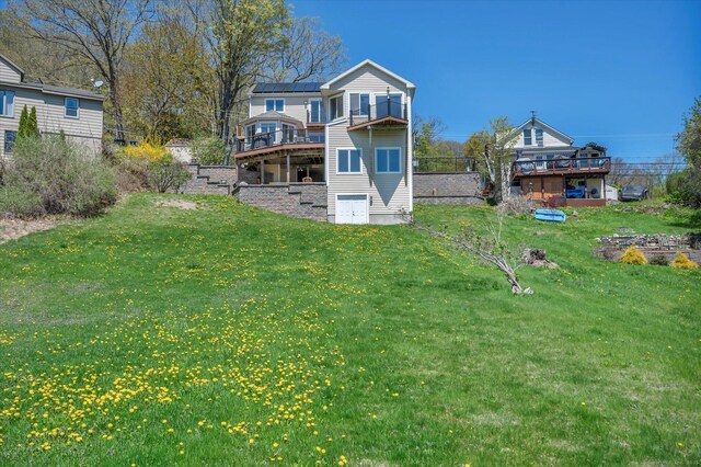 355 W Lake St, Winchester, CT 06098 - back of property featuring a wooden deck and a yard