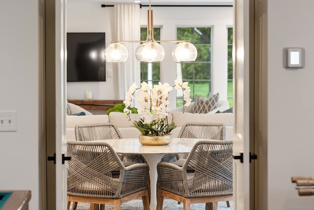 view of dining space