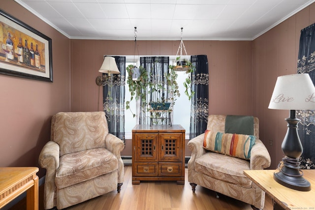 200 Mechanic St, Killingly, CT 06239 - living area with wood finished floors, ornamental molding, and baseboard heating