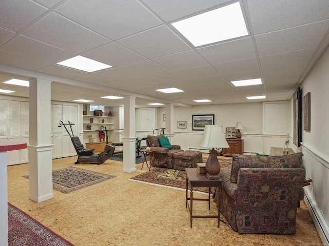 building lobby featuring a drop ceiling
