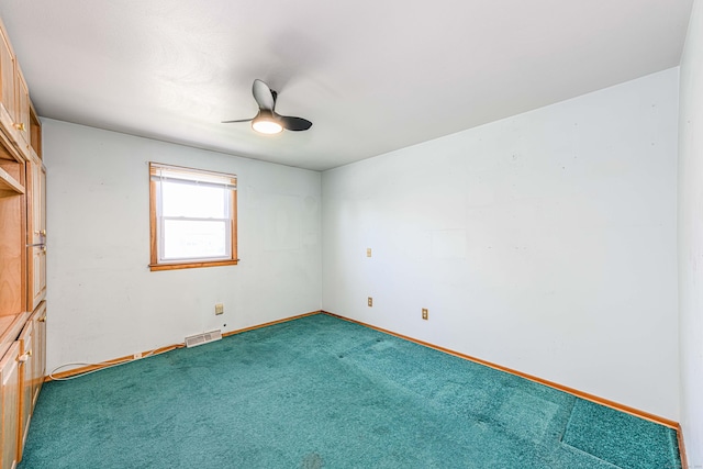 185 Daniel Rd, Hamden, CT 06517 - empty room featuring carpet floors, baseboards, ceiling fan, and visible vents
