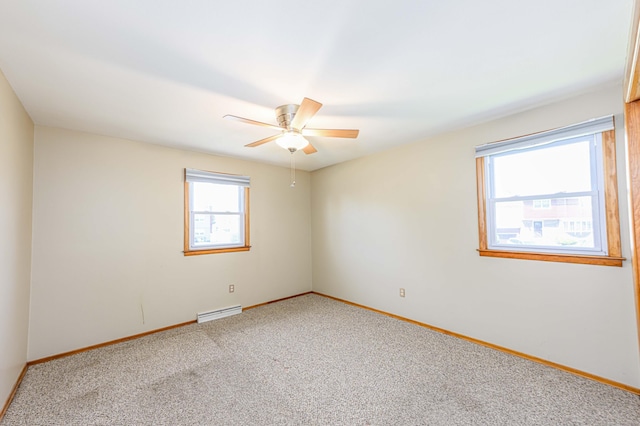 185 Daniel Rd, Hamden, CT 06517 - unfurnished room featuring baseboards, carpet flooring, a ceiling fan, and visible vents