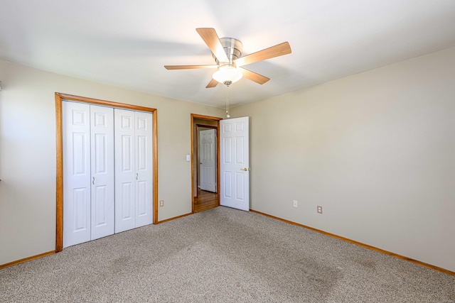 185 Daniel Rd, Hamden, CT 06517 - unfurnished bedroom with carpet floors, baseboards, ceiling fan, and a closet