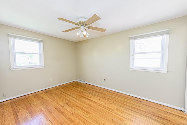 185 Daniel Rd, Hamden, CT 06517 - empty room with baseboards, a ceiling fan, light wood-style flooring, and visible vents