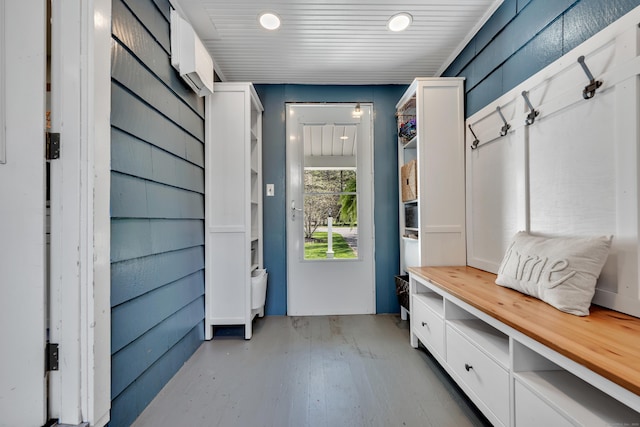 mudroom with recessed lighting