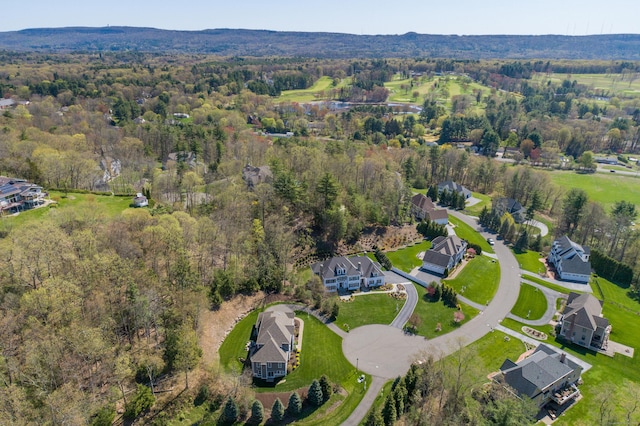 bird's eye view with a residential view and a forest view