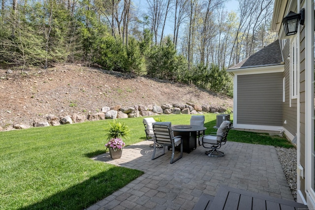 view of patio with central AC