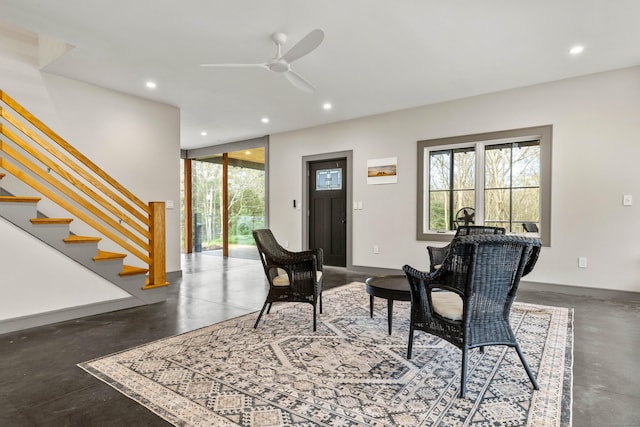 32 Cream Pot Rd, Clinton, CT 06413 - interior space featuring recessed lighting, ceiling fan, and a wealth of natural light