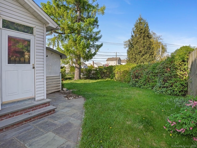 view of yard with entry steps